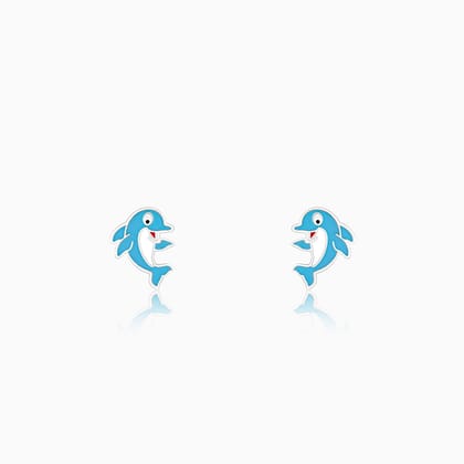 Silver Magic Dolphin Kids Earrings (4-12 yrs)