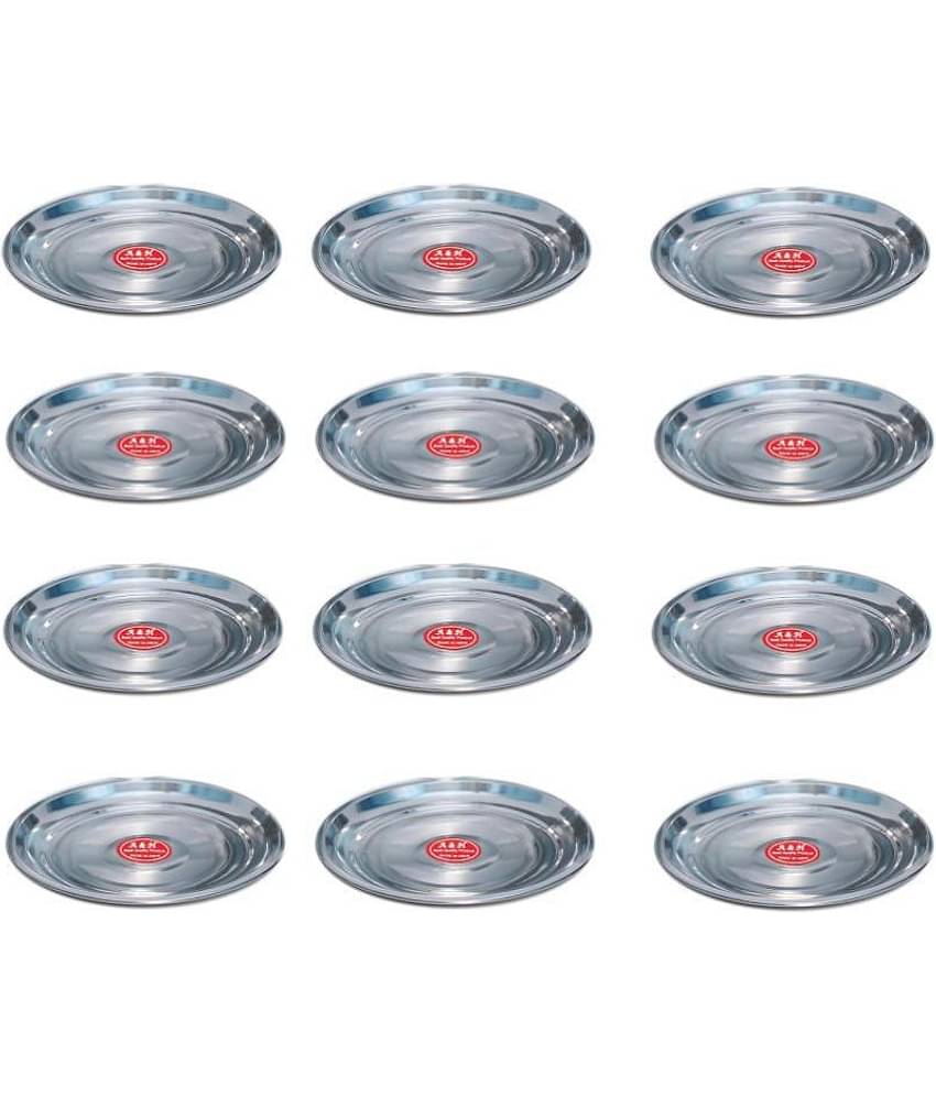 A & H ENTERPRISES 12 Pcs Stainless Steel Steel Quarter Plate