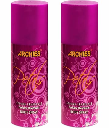 Archies Petals Perfume Deodorant Body Spray for Men 150ml Each (300ml) - Pack of 2