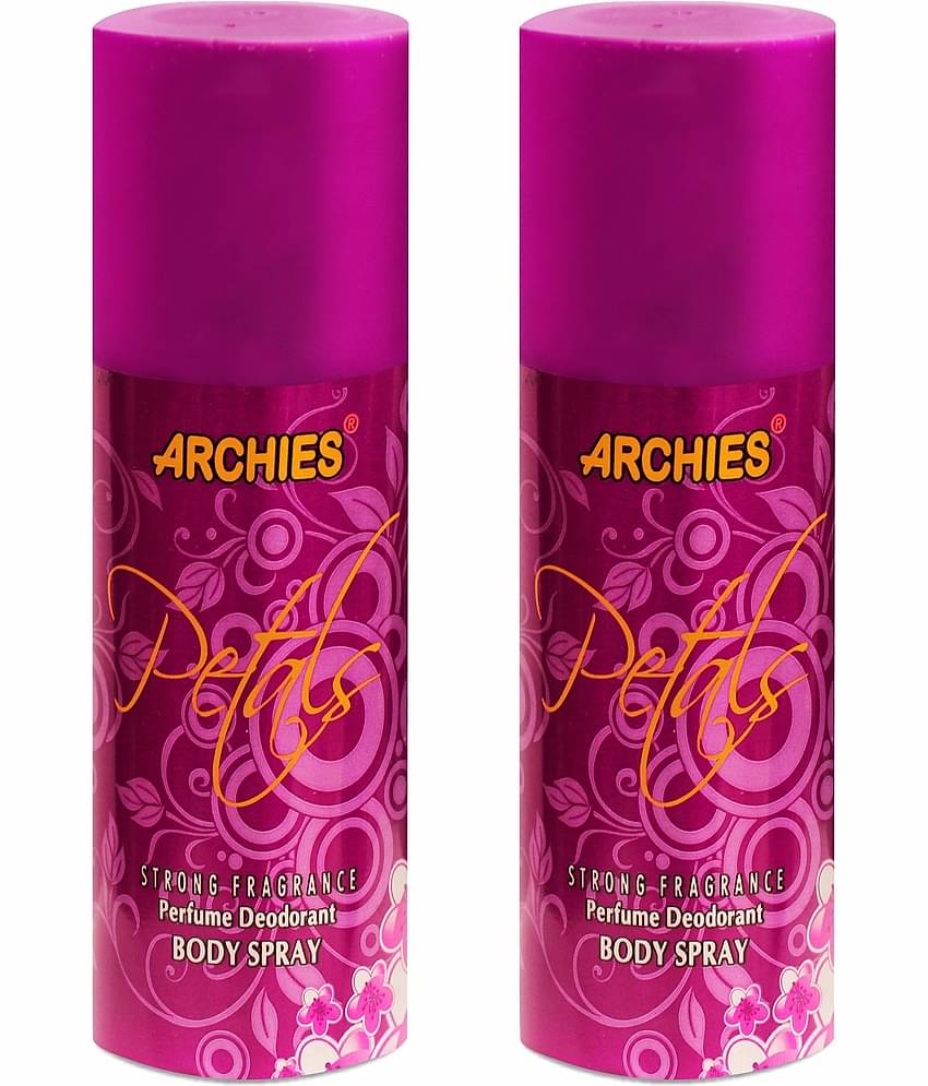 Archies Petals Perfume Deodorant Body Spray for Men 150ml Each (300ml) - Pack of 2