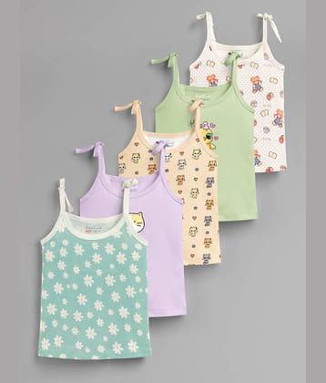 HELLCAT 100% Cotton Strap Open Jhabla Vest & T Shirt for Babies - Pack of 1 (Unisex, 0-18 Months, Knot Type Jabla)_Sea Green_Lavender_Yellow_Green_Beige_6-12 Months