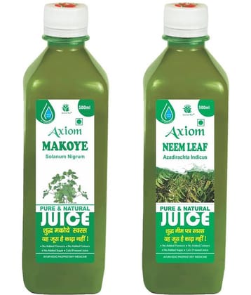 Axiom Makoye500Ml, Neem Leaf Juice 500Ml, Ayurvedic Juice Combo Pack