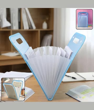 Dust N Shine , 13 Pocket Document File Folder with Handle – Expanding Plastic File Organizer for Certificates, Office Papers, School Assignments and Travel Documents - Pack of 1