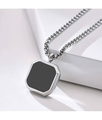 Fashion Frill Silver Chains For Men Stylish Locket Silver Chain Necklace For Men Boys Silver Plated Stainless Steel Chain