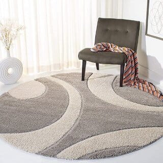 GALLERY HOME Silky Smooth Anti-Skid Shaggy Round Carpet with 2 inch Thickness (6 x 6  Round, Black C1)