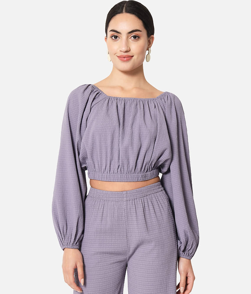 ALL WAYS YOU Women's Crepe Crop Top ( Purple )