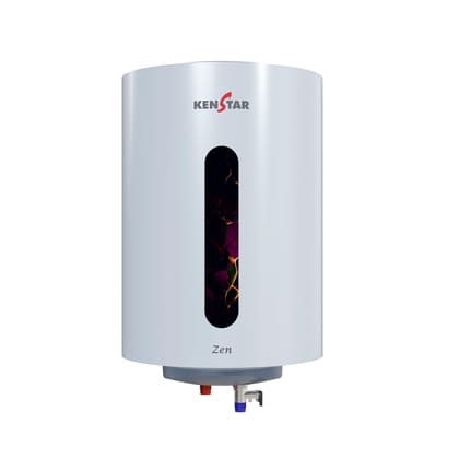 Kenstar Zen 25L Vertical Storage Water Heater for Home| 5-Star Rated Geyser| Multiple Safety Systems with Advanced 3 Level Safety| 5-Yr Tank 2-Yr Element 2-Yr Product Warranty| White & Grey Kenstar Zen 25L Vertical Storage Water Heater for Home| 5-Star R