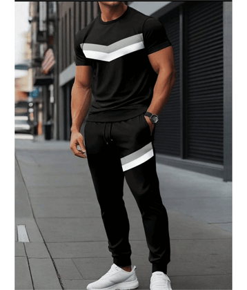 Forbro Black Cotton Blend Regular Fit Men's Tracksuit ( Pack of 1 )