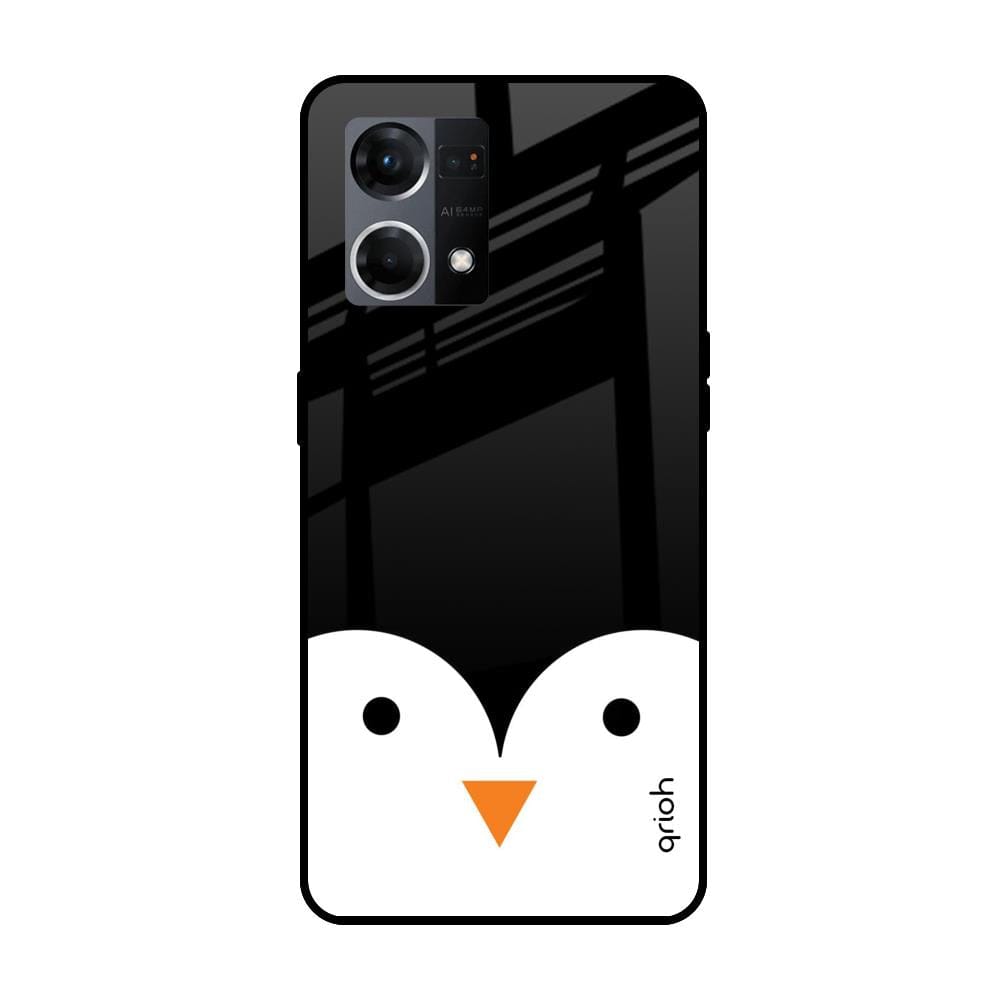 Cute Penguin Glass Case for Oppo F21s Pro