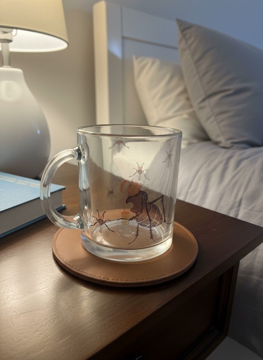 Ivvory Mosquito Glass Coffee Mug (Standard Size) | Printed Glassware | Unique Theme Drinkware