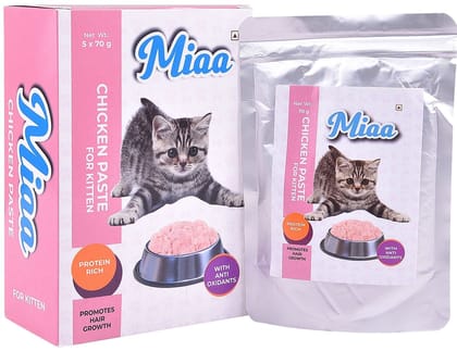 Miaa Chicken Paste Kitten Wet Food (70g x 10 pouches)