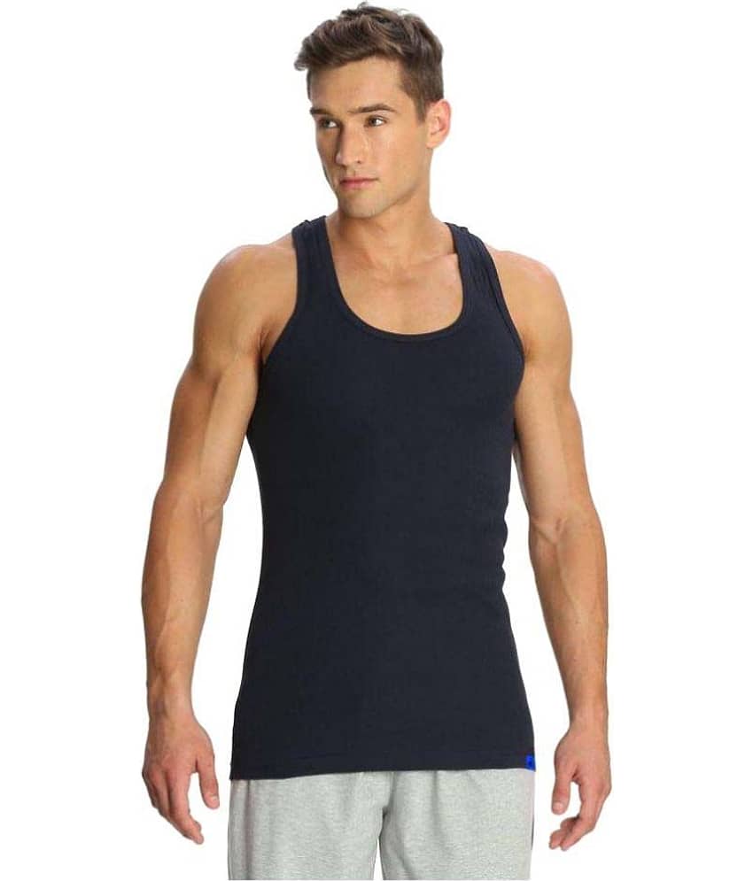 Jockey Navy Sleeveless Vests Single