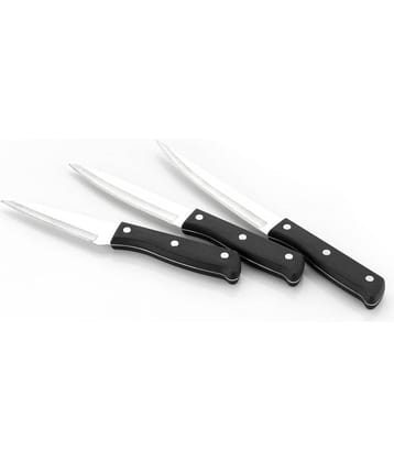 MAGICSPOON Black Stainless Steel Chef Knife Blade Length 15 cm ( Pack of 3 )