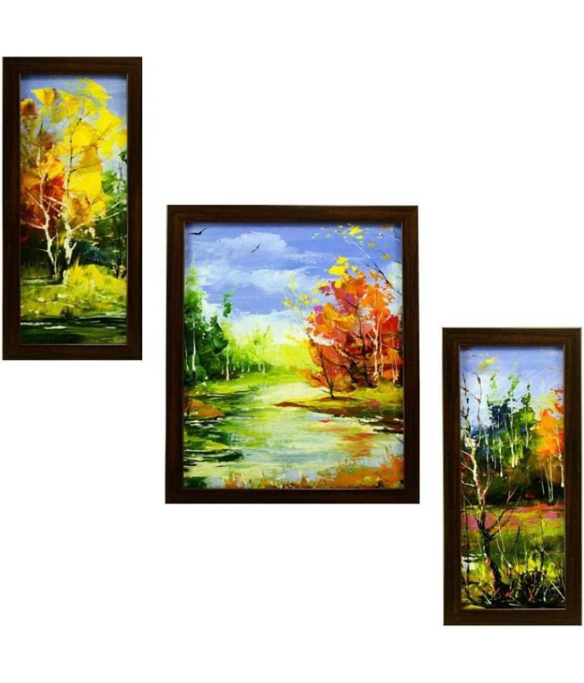 Indianara landscape Synthetic Painting With Frame