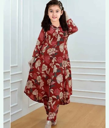 JULEE Girls Rayon Kurti with Pants ( Pack of 1 , Red )