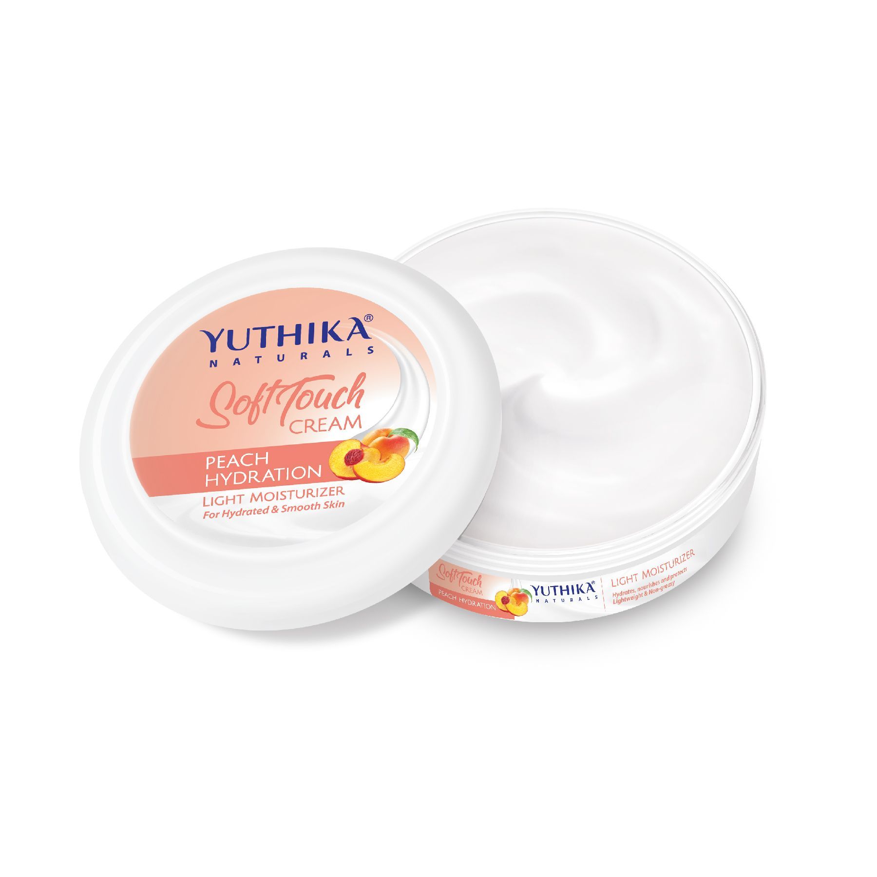 Yuthika Peach Hydration Light Moisturizer Cream for Face, Hand, Body, Dry Skin Moisturizer for All Skin Types - 300ml