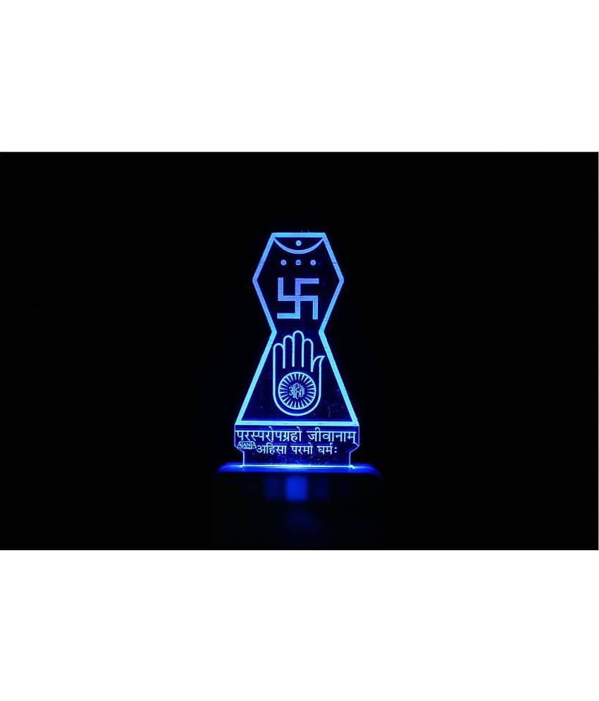 SUPER AJANTA Jain Logo 2038 3D Night Lamp Multi - Pack of 1