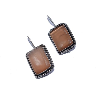 German Silver Oxidized AD White With Stone Color Full Fish Hook Stud Earrings German Silver Drops & Danglers of Woman & Girls. , BES-012-Per Pcs / Irregular / Peru 