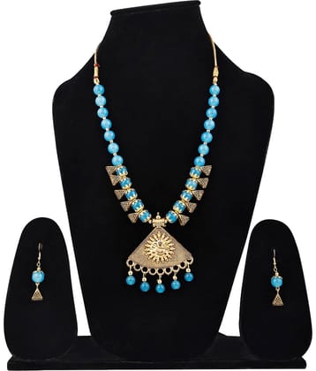 Sunhari Jewels Blue Alloy Necklace Set ( Pack of 1 )
