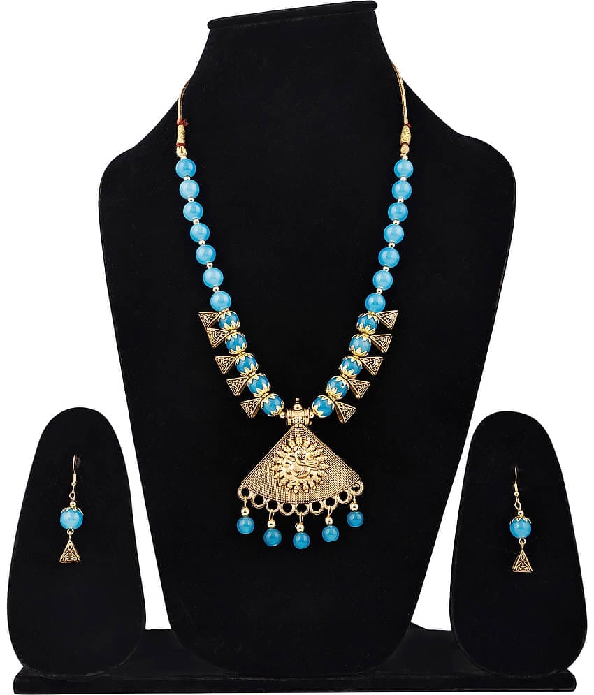 Sunhari Jewels Blue Alloy Necklace Set ( Pack of 1 )