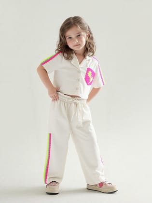 Girl's Cotton Co-Ord Set [GCS-7599] (4-12 Years)-6-7Y (Size - 28) / Cotton