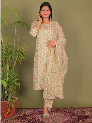 Mint Green Embroidered Dupatta Set-36