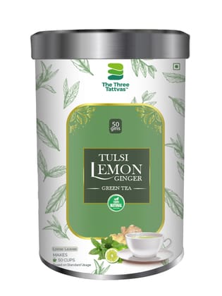 The Three Tattvas Tulsi Lemon Ginger Green Tea 50gms
