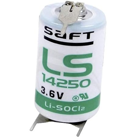 Saft 3.6V Lithium Thionyl Chloride 1/2 AA, 1.2Ah Battery LS-14250-3PF