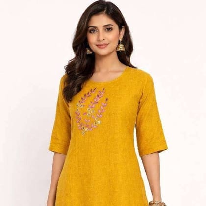 Mustard Casual  Kurti
