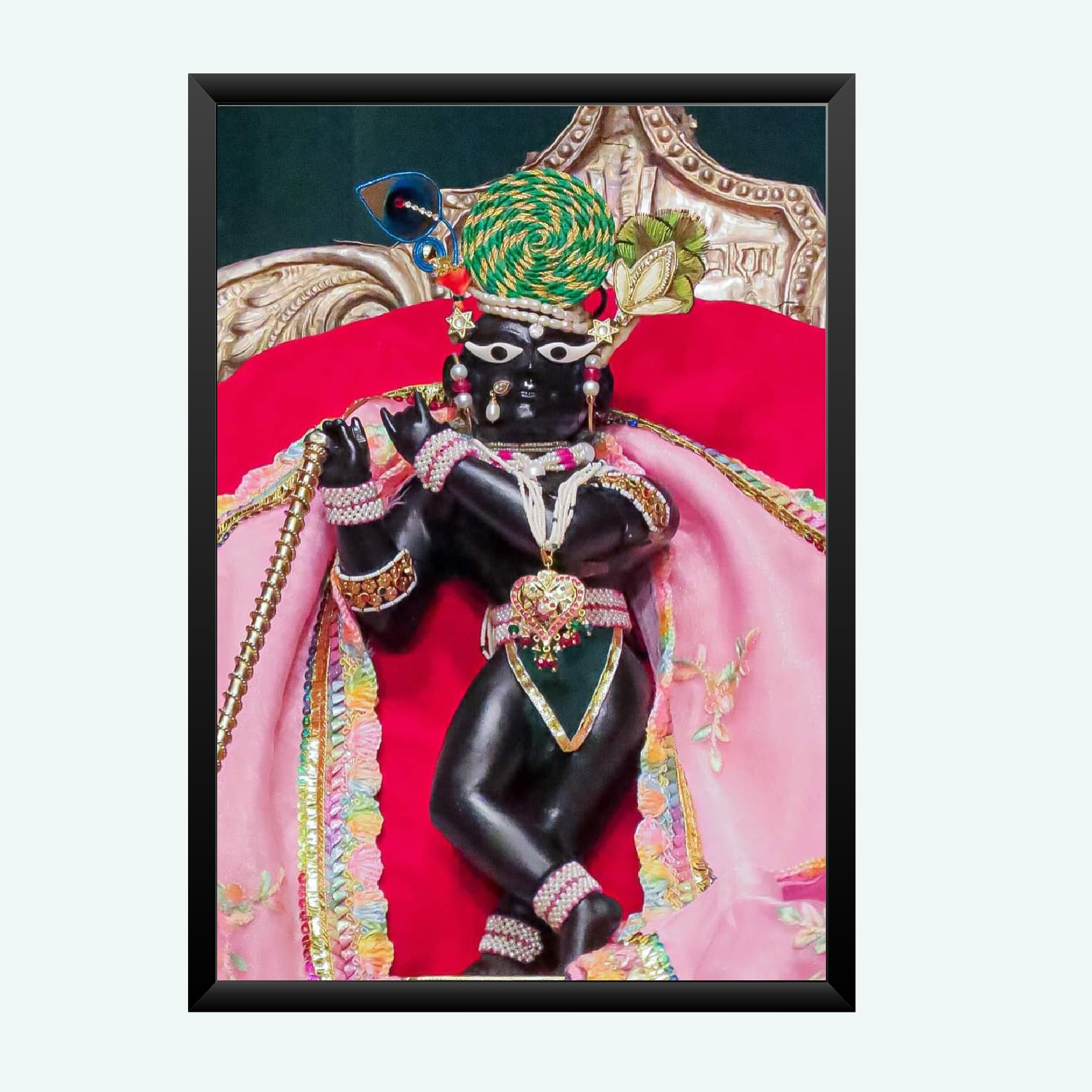 NOKKES Radha Raman ji Vrindavan Radha Raman Thakur Ji Photo Frames Religious Photo frame 5X7 Inch Photo Frame_QWW77
