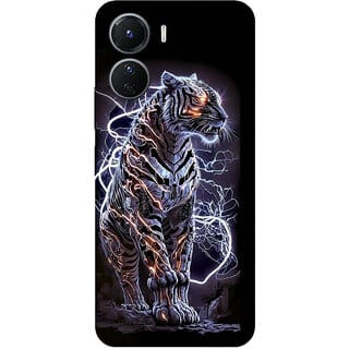 Yug Emporium Sticker For Vivo Y56 5G Mobile Skin (3D Black Lion Theme Skin) (Mobile Back Cover, Black)