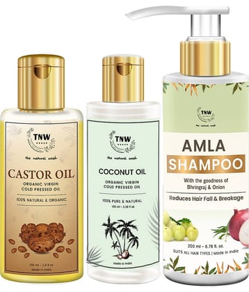 TNW - The Natural Wash Amla Shampoo,Castor Oil & Coconut oil Shampoo 200 mL Pack of 3