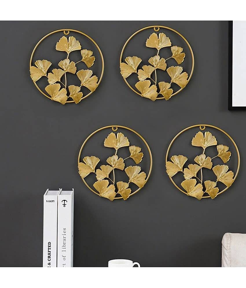 Iron Round Decorative Plate Gold - Pack of 1