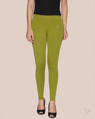 Cotton Ankle Legging - Olive-S / Olive