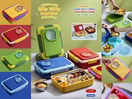 Meal Master - Leakproof 8-Compartment Lunch Box (1100ml + 150ml)-Green