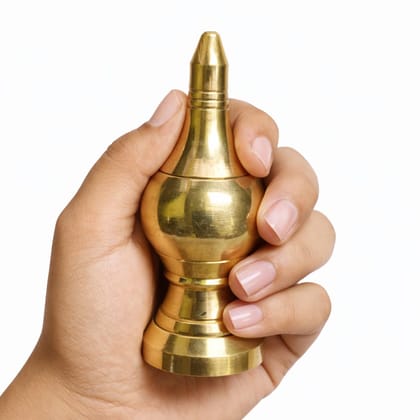 Brass Temple Top Kalash � Small (4 cm � 10 cm) � Gopuram Kalasam � Thazhikakkudam � Pure Brass Temple Kalash � 4 Inch � Chhotee Dibiya