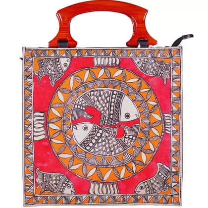 tisser madhubani handpainted Box sling bag