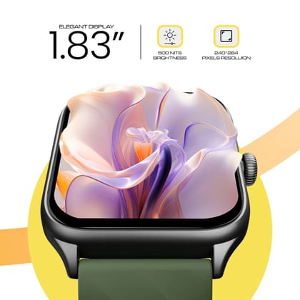 CELLECOR M1 STEW 1.83" BT Calling Smartwatch, Split Screen, 500 NITS, AI Voice Assistant, 120+ Sports Modes, SpO2, HR, IP67, Multi Games