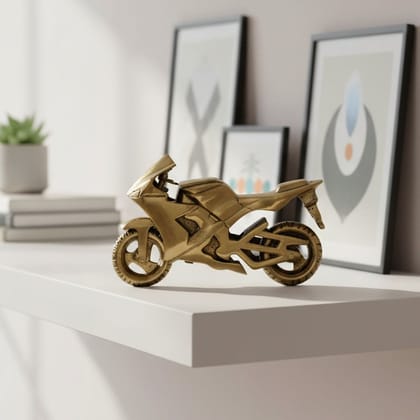 Brass R15 Bike Decorative Toy | Indian Handicraft Miniature, Height : 4.5 Inch (ZMAS328 D)