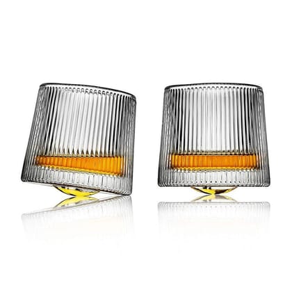 Dancing Whiskey Glass 190 ML Rotable Bottom, Spining Glasses Bar Glass for Drinking Bourbon, Whisky, Scotch, Cocktails
