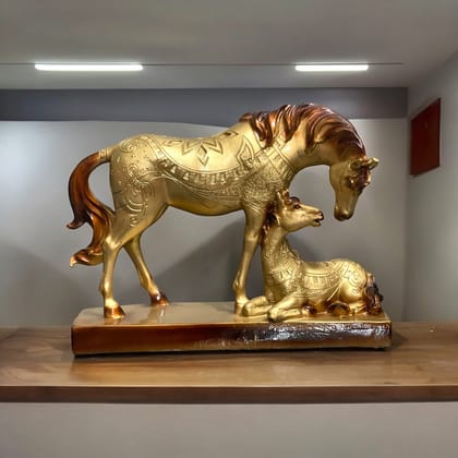 Horse Pair Horse Statue Showpieces for Home Decor H – 20 cm-Poly Resin