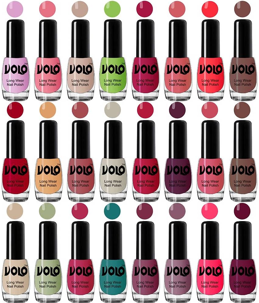 VOLO Professional Brush  Set of 24 Pcs  Nail Polish Infinite Shine Combo Multi Glossy 120 mL