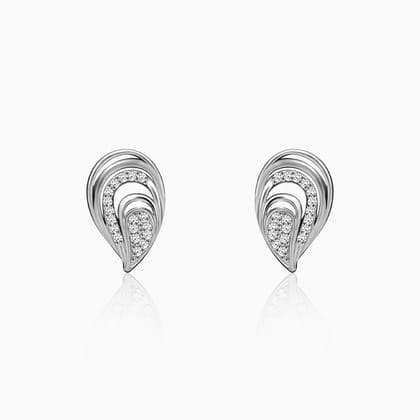 Silver Zircon Sparkling Drop Earrings
