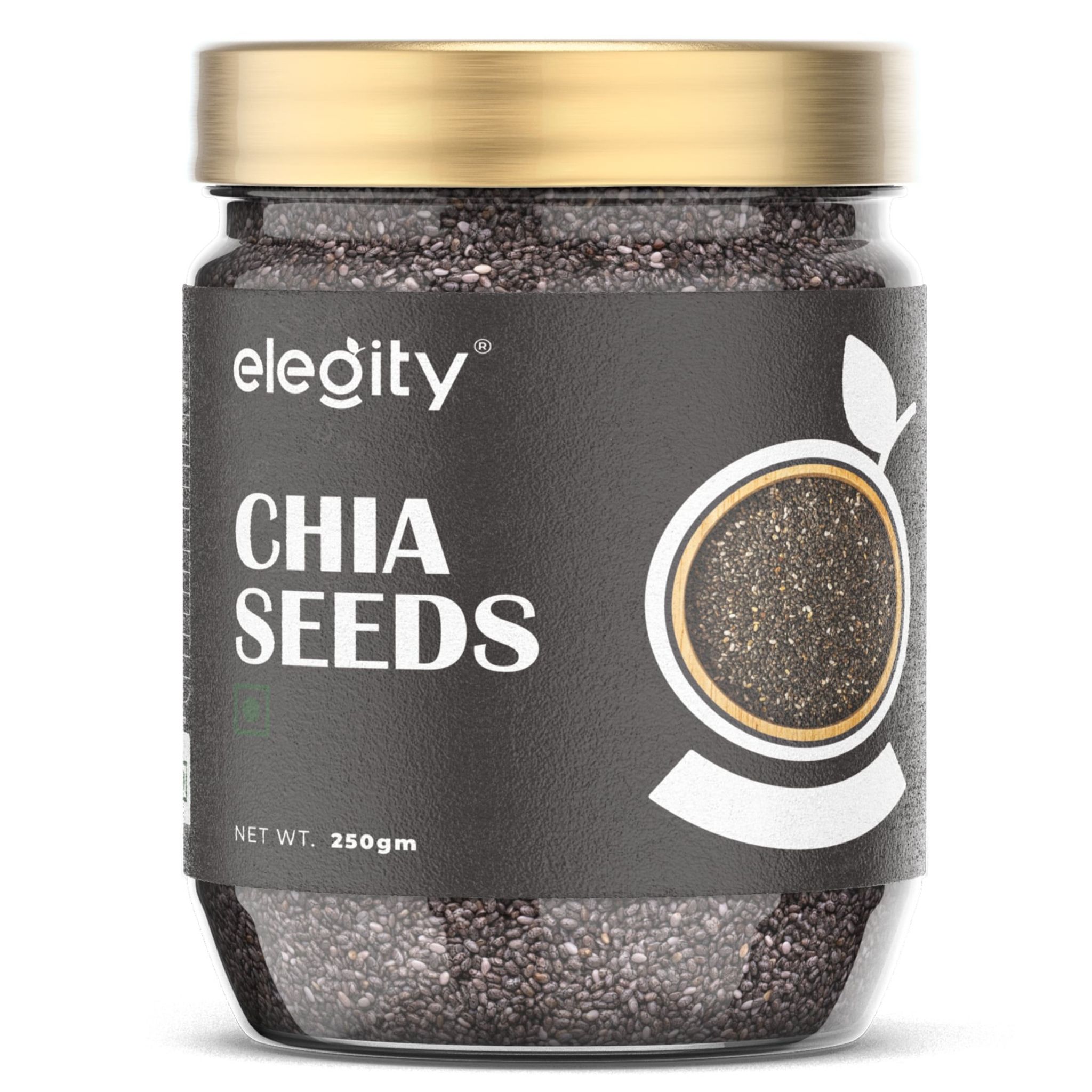 Elegity Premium Black Chia Seeds 250 gm | Nutrient-Rich Snack | Glowing Skin, Weight Loss & Immunity Boost | 100% Organic | Keto Friendly