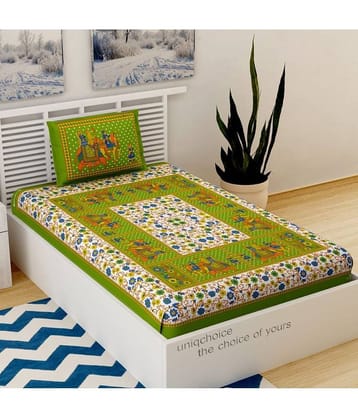 Uniqchoice Cotton Single Bedsheet ( Blue )