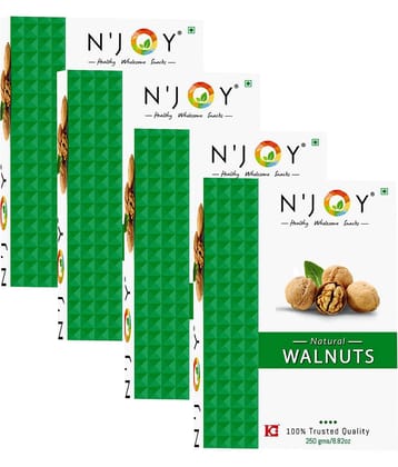 N'Joy Natural Kashmiri Light Broken Walnuts Kernels (Without Shell) 250g x 4, 1 Kg