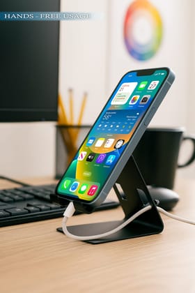 Universal Heavy-Duty Metal Mobile & Tablet Stand | Anti-Slip Desk Holder | Hands-Free Viewing | Compatible with All Smartphones & Tablets