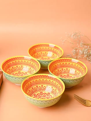 Floral Bowl Set Of 4 (280Ml)
