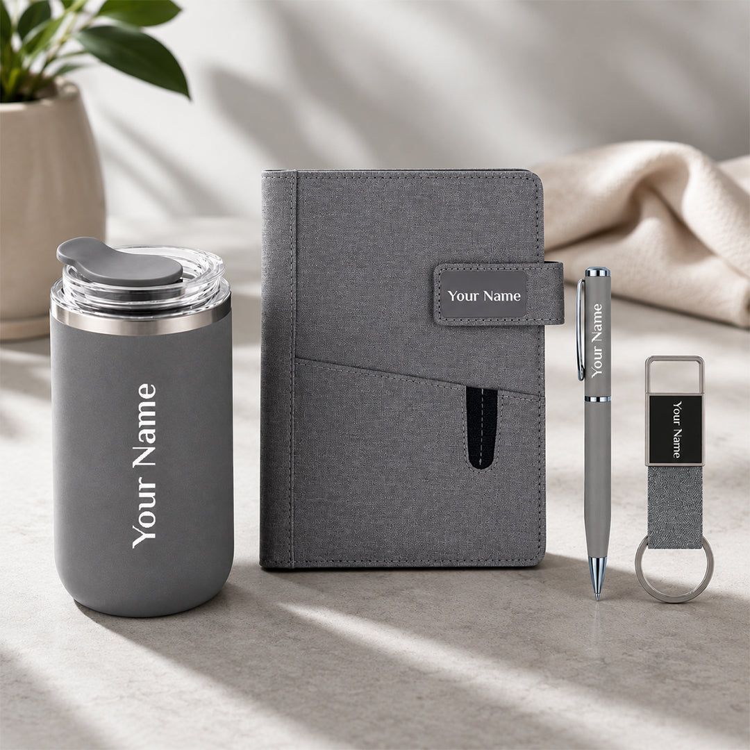 Diary, Tumbler & Keychain Gift Set for Him & Her