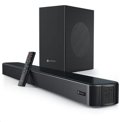 Portronics Spatial Arc  2.1 Channel, 200W Sound Output, Bass/Treble Control, Multiple EQ Mode - Black